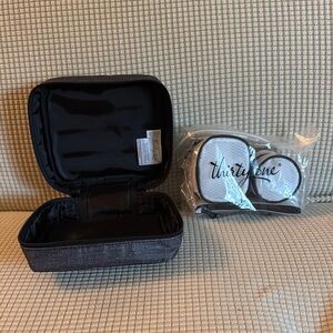 New Thirty-One Multi-Pouch Zip Case in Charcoal Crosshatch